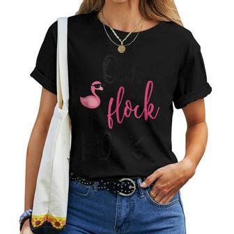 Our Flock Rocks Flamingo Women T-shirt | Mazezy
