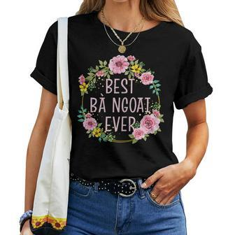 Floral Vietnamese Grandma Best Ba Ngoai Ever Women T-shirt | Mazezy