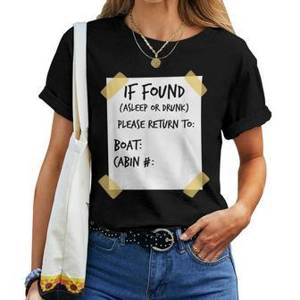 If Found Asleep Or Drunk Funny Cruise Women T-shirt - Seseable