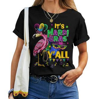 Funny Carnival Party Gift Idea Flamingo Mardi Gras V6 Women T-shirt - Seseable