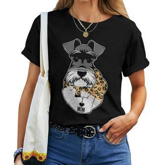 Funny Leopard Schnauzer Mom Costume Mothers Day Gift Women T-shirt - Seseable