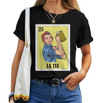 Funny Mexican Design For Aunt La Tia Women Crewneck Short T-shirt - Thegiftio UK