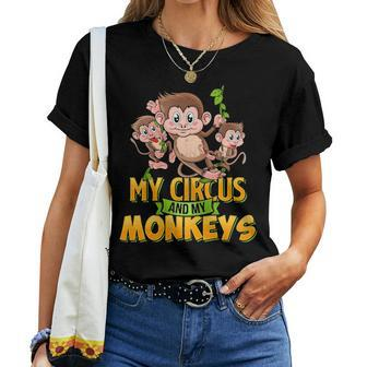 Funny Mom My Circus My Monkeys Mother Dad Kids Women T-shirt - Seseable