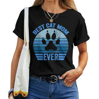 Funny Mothers Day Best Cat Mom Ever Women T-shirt - Seseable