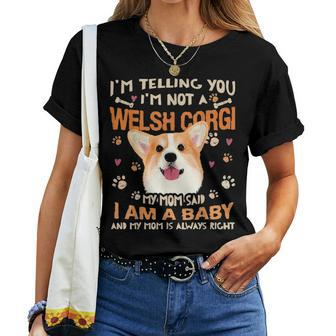Funny Welsh Corgie Baby Dog Mom Mother Dogs Lover Women T-shirt - Seseable