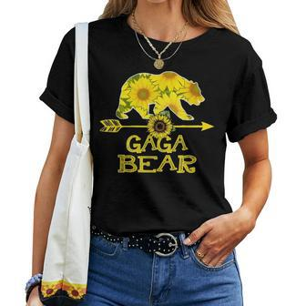 Gaga Bear Funny Sunflower Mother Father Gifts Women T-shirt - Seseable