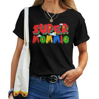 Gamer Mommio Super Mom Mothers Day Funny Gift From Kids  Women T-shirt Casual Daily Crewneck Short Sleeve Graphic Basic Unisex Tee