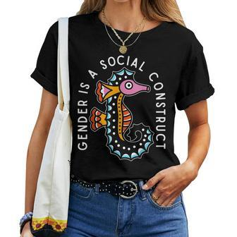 Gender Is A Social Construct Seahorse Sea Creature Women T-shirt - Seseable