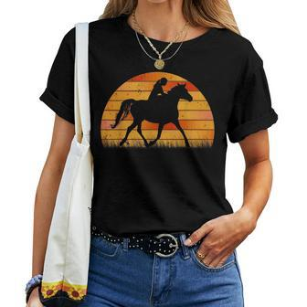 Girl Horse Riding Sunset Graphic Great Women T-shirt | Mazezy