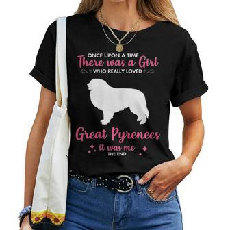 Girl Loves Great Pyrenees Dog Gift For Men Women Mom Dad Him Women T-shirt - Seseable