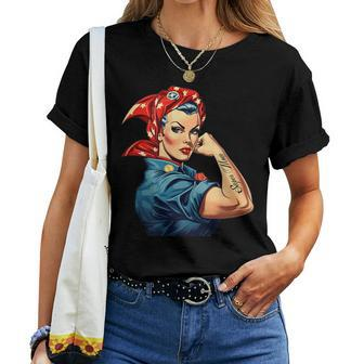 Girl Power We Can Do It Rosie The Riveter Woman Super Mom Women T-shirt - Thegiftio UK