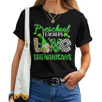 Gnome Preschool Teachers Love Shenanigans St Patricks Day Women T-shirt