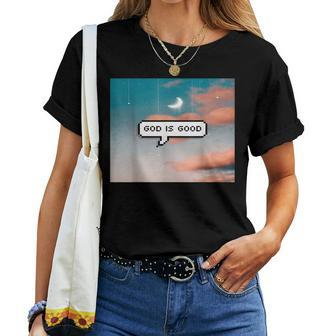 God Is Good With Clothing With Background Women T-shirt - Thegiftio UK