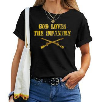 God Loves The Infantry Combat Infantryman 11B Cib Women T-shirt - Seseable