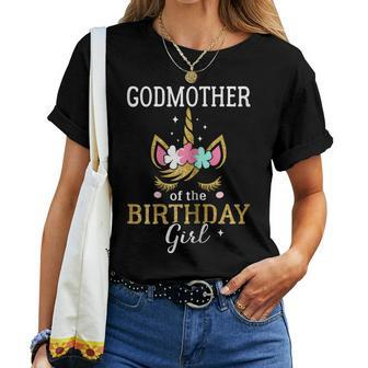 Godmother Of The Birthday Girl Unicorn Women T-shirt | Mazezy