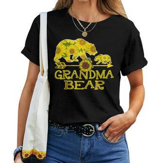Grandma Bear Sunflower Mother Father Women T-shirt | Mazezy