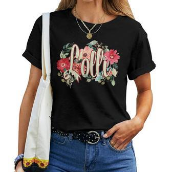 Grandmother Grandma Beautiful Floral For Lolly Lolli Women T-shirt | Mazezy