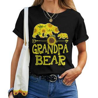 Grandpa Bear Sunflower Mother Father Women T-shirt | Mazezy