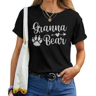 Granna Bear Happy Mothers Day Granna Bear Paw Print Women Gift For Womens Women Crewneck Short T-shirt - Thegiftio UK