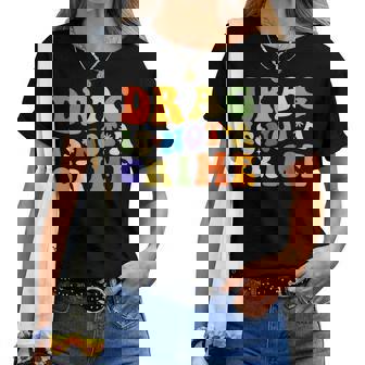 Groovy Drag Is Not A Crime Lgbt Gay Pride Rainbow Equality Women Crewneck Short T-shirt - Thegiftio