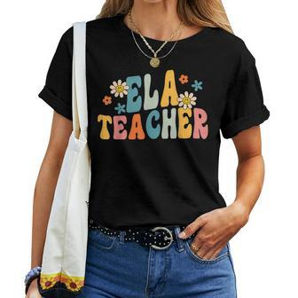 Groovy Ela Teacher English Language Arts Teacher Retro Women T-shirt | Mazezy