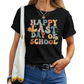 Groovy Happy Last Day Of School Teacher End Of School Year Women T-shirt | Mazezy