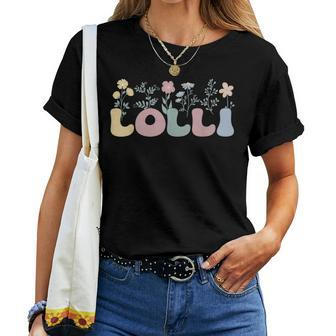 Groovy Lolli Grandmother Flowers Lolli Grandma Women T-shirt | Mazezy