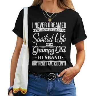 Grumpy Old Husband Spoiled Wife Grumpy Old Women T-shirt | Mazezy