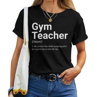 Gym | Physical Education Teacher Definition Teachers 2023 Women Crewneck Short T-shirt - Thegiftio UK