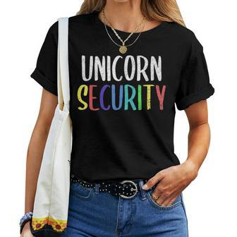 Halloween Dad Mom Daughter Adult Costume Unicorn Security Women T-shirt - Seseable