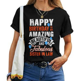Happy Birthday To My Sister In Law Birthday Party Women T-shirt | Mazezy
