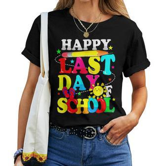 Happy Last Day Of School Students Teachers End Of The Year Women T-shirt | Mazezy