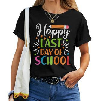 Happy Last Day School Teacher For Women Best Teacher Women Crewneck Short T-shirt - Thegiftio UK