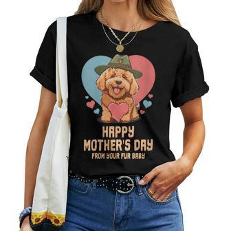 Happy Mothers Day From Your Fur Baby Goldendoodle Dog Mom  Gift For Womens Women Crewneck Short T-shirt