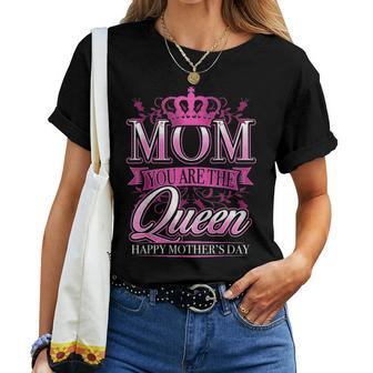 Happy Mothers Day Mom You Are The Queen Pink Graphic Women T-shirt - Seseable