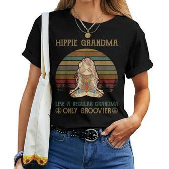 Hippie Grandma Like A Regular Grandma Vintage Women T-shirt | Mazezy