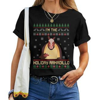 Im The Holiday Armadillo Christmas Sweater Ugly X-Mas Women T-shirt | Mazezy