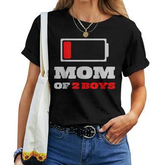 Ideas For Mom Of 2 Boys Women T-shirt | Mazezy