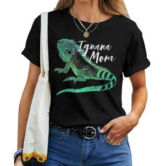 Iguana Mom Reptile Exotic Pet Owner Girl Retro Animal Lover Women T-shirt - Seseable