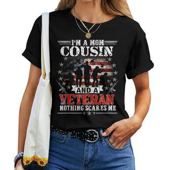 Im A Mom Cousin Veteran Mothers Day Funny Patrioitc Women T-shirt - Seseable