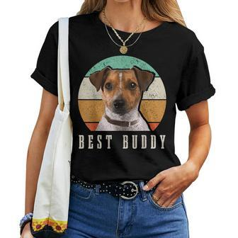 Jack Russell Dad Terrier Mom Best Buddy Retro Vintage Dog Women T-shirt Casual Daily Crewneck Short Sleeve Graphic Basic Unisex Tee