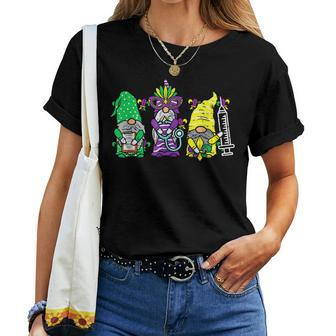 Jester Gnomes Nurse Mardi Gras Women Rn Icu Nicu Er Scrub V3 Women T-shirt - Seseable