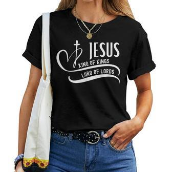 Jesus Christian Faith Bible Womens Jesus Women Crewneck Short T-shirt - Thegiftio UK