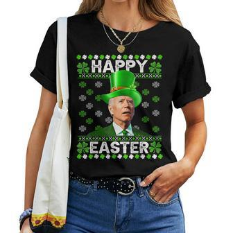 Joe Biden Easter Confused St Patricks Day Men Women Funny Women T-shirt - Seseable