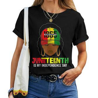 Junenth Is My Independence Day Black Freedom Women Women Crewneck Short T-shirt - Thegiftio UK