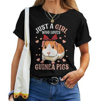 Just A Girl Who Loves Guinea Pigs Lover Mom Girls Cavy Gift Women T-shirt - Seseable