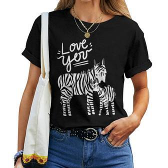 Kids Love You Happy Kids Apparel Mother Zebra And Baby Women T-shirt - Seseable