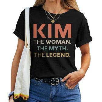 Kim The Woman The Myth Legend Name Personalized Women Women T-shirt - Seseable