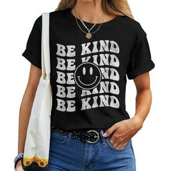 Be Kind Retro Happy Face – Vintage Positivity Women T-shirt | Mazezy