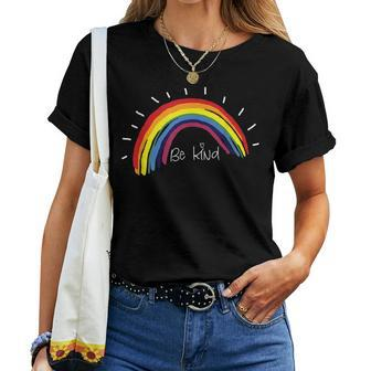 Kindness Rainbow Positive Message - Be Kind Women T-shirt | Mazezy